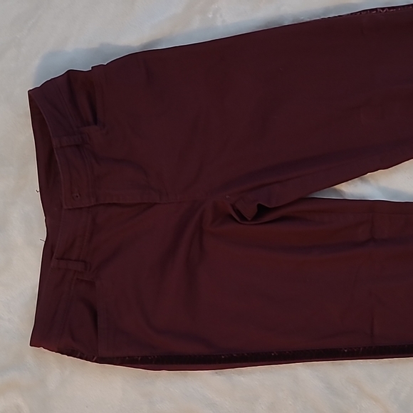 Women's Burgundy Chino Pants - Picture 3 of 5